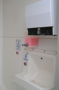 GreyCubeSink Washroom trailer, portable washroom, Johnson's Sanitation