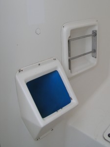 Grey Cube Urinal Washroom trailer, portable washroom, Johnson's Saniation