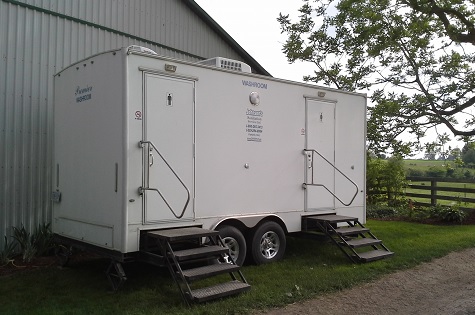 Portable toilets for weddings and special events.