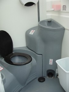 Portable toilet, portable washroom, Johnson's Sanitation