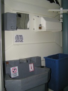 Portable toilet, portable washroom, Johnson's Sanitation Service