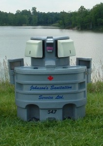Portable toilet, portable washroom, Johnson's Sanitation